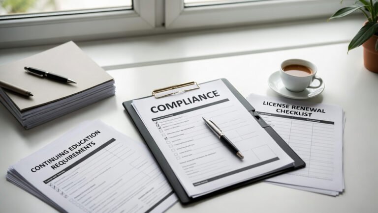 Professional documents representing TDLR cosmetology CE requirements and hours breakdown