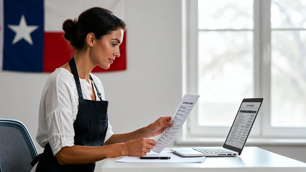 Professional documents representing TDLR cosmetology CE requirements and hours breakdown
