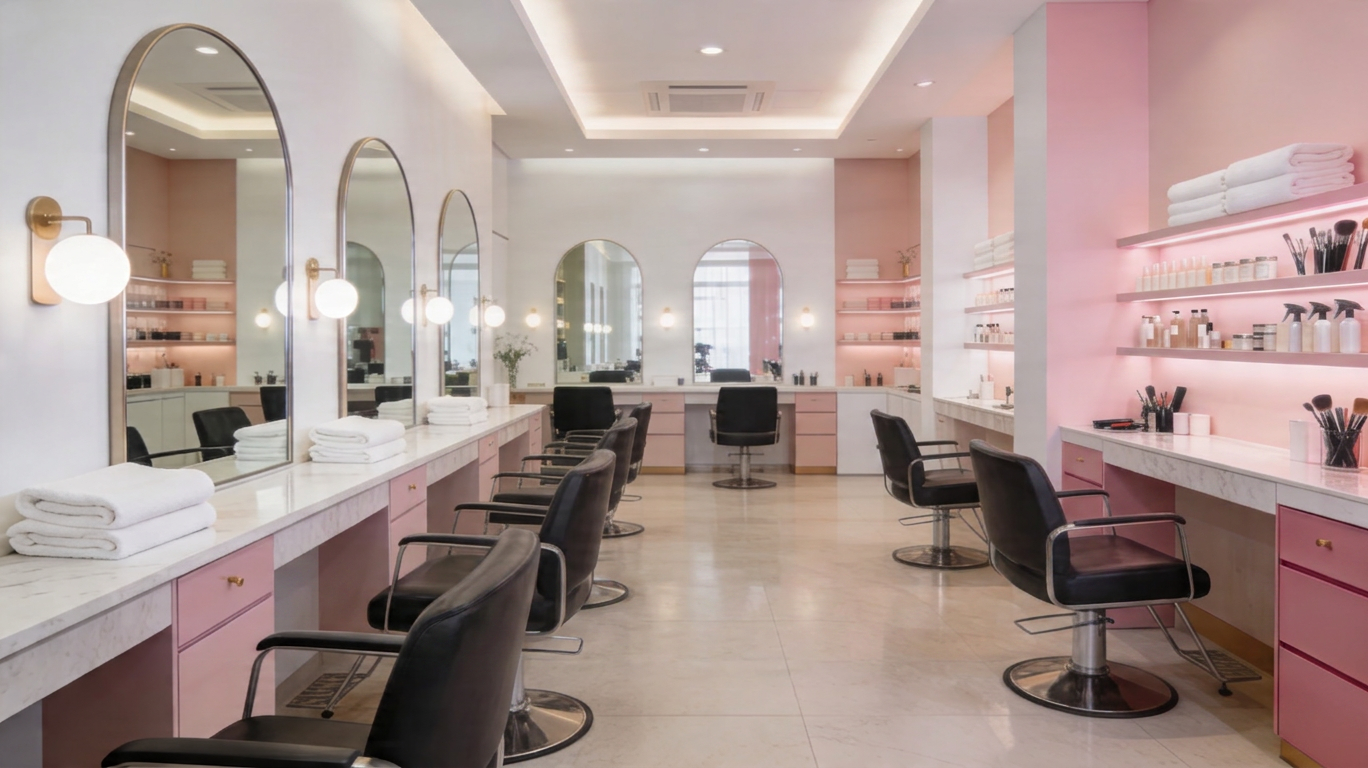 Professional cosmetology salon setting representing refresher courses in cosmetology