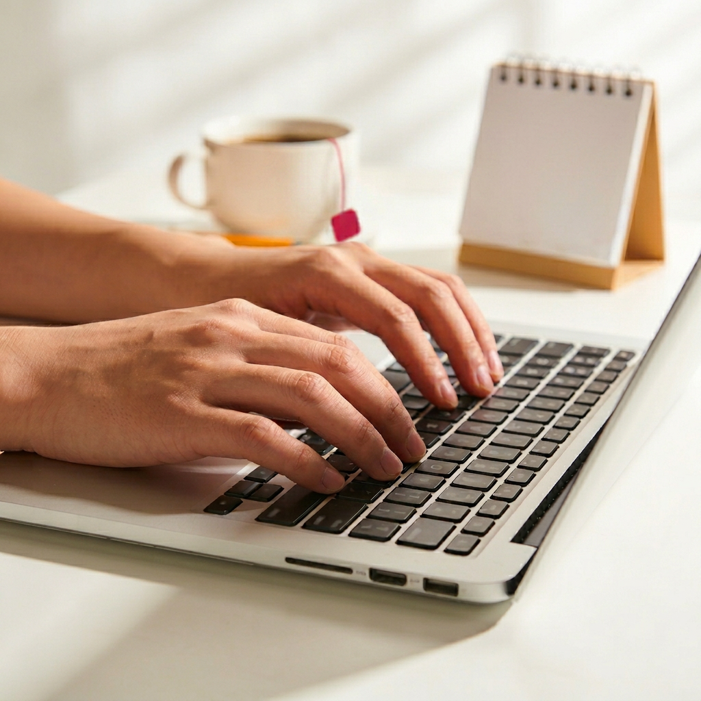 Person verifying Texas cosmetology CE hours online before license renewal
