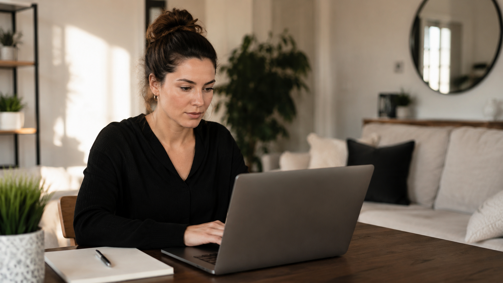 cosmetologist completing continuing education coursework online