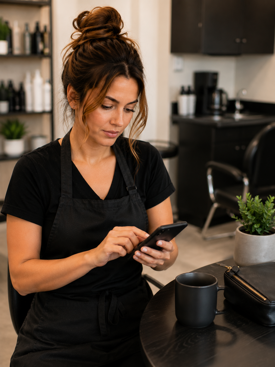 cosmetology renewal deadline — cosmetologist setting reminder on phone calendar