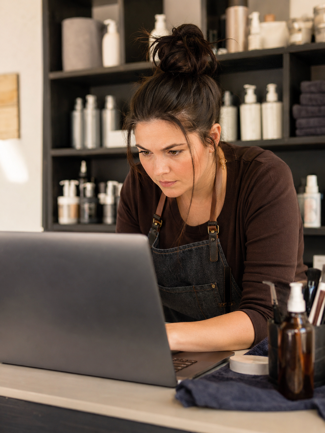 cosmetologist checking old email for license number