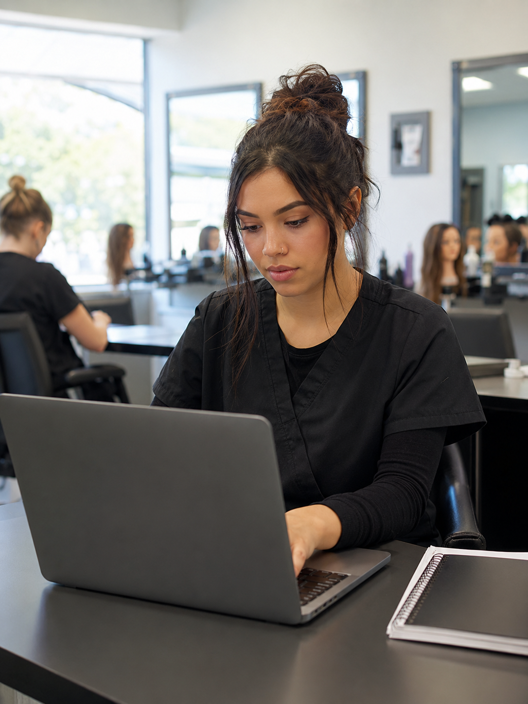 cosmetology student reviewing exam fee details