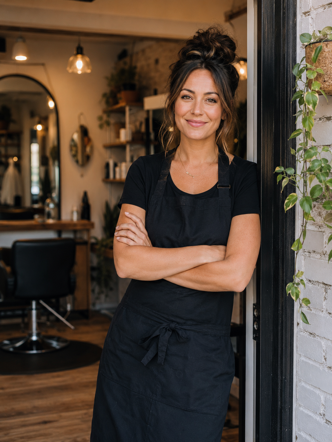 salon worker properly storing sanitized tools